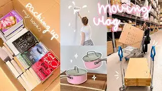 packing up all of my stuff + unboxing kitchen stuff📦 *moving vlog #2*