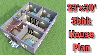 23&times;30 घर का नक्शा | Simple village house plan 23&times;30 ft | small house plans @ManojDey