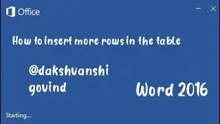 how to insert more #rows  in the #table  in the #word  #2016 by @dakshvanshigovind1016 (practical)