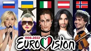 ТОП 100 Песен ЕВРОВИДЕНИЯ 1974-2022 по ПРОСМОТРАМ | Лучшие выступления и хиты | Eurovision
