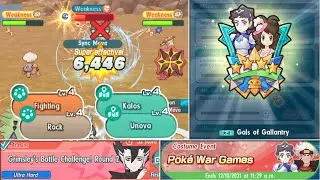 Grimsley's Battle Challenge Round 2. Poke War Games. F2P Team examples.  Pokemon Masters EX.