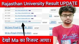 Ma, M.sc, M.com  Final/Previous Result 2021 | PG Result Update | Rajasthan University PG Result 2021