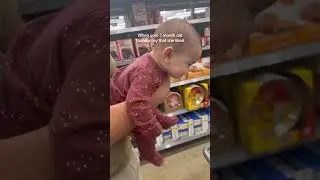Of course it&rsquo;s the purple monkey  🤣 #funnybaby #cutebaby #purplemonkey #babytoys #fischerprice