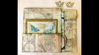 Unique Side Pocket and Envelope Ephemera Folder 12x12's #10 - Espresso Press Design #junkjournal