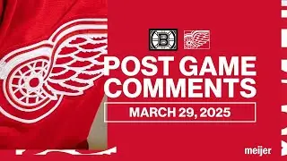 Lucas Raymond, Cam Talbot, Todd McLellan Post Game Comments vs. BOS | March 29, 2025