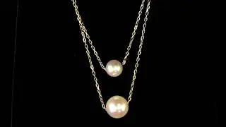 18K YELLOW GOLD PINKISH WHITE SALTWATER PEARL NECKLACE. Ref. 330 4015