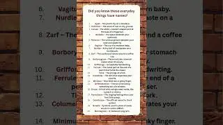 20 Everyday Things You Didn&rsquo;t Know Had Names! #english #vocabulary #shortsvideo #shorts