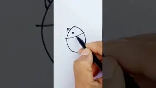 Easy Bird drawing from Circle #shorts #birds