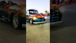Classic Hotrod Chevrolet Trucks rolling into car show #automobile #modified #cool