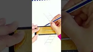 I can&rsquo;t believe this is just a drawing! 😱🪜 #shorts #art #3d