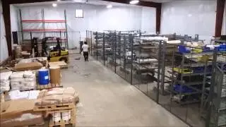 Wire Cage Partition System Install and Shelving System