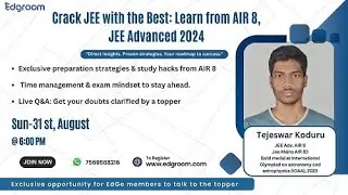 Crack JEE with the best: Learn from AIR 8(JEE Adv.)