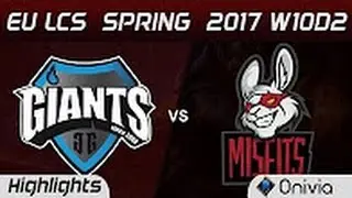 GIA vs MSF Highlights Game 1 EU LCS Spring 2017 W10D2 Giants vs Misfits