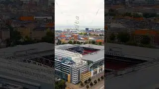 Vertical video. Copenhagen, Denmark. PARKEN - largest football stadium in Denmark, national stadi...