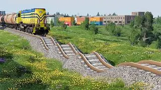 Trains vs Massive Pothole Crashes 5 &ndash; BeamNG.drive | FlareOk