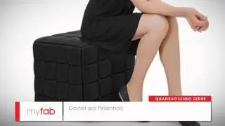 Der Sitzw&uuml;rfel Quadratissimo in Leder von myfab