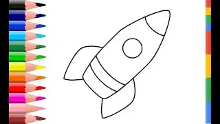 How to draw rocket for kids/Как нарисовать ракету детям