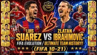 LUIS SUAREZ VS ZLATAN IBRAHIMOVIC FIFA EVOLUTION/FIFA HISTORY!! (FIFA 10 21 ULTIMATE TEAM HISTORY)