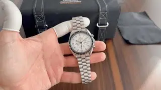 Omega Speedmaster White Dial Moonwatch Professional 42mm Steel On Steel Mechanical Chronometer