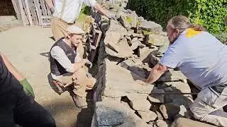 Rebuilding a dry stone wall