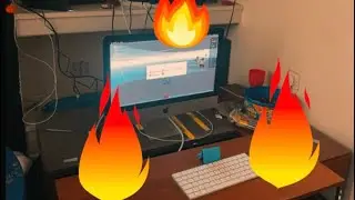 My phone got so hot the desk and computer went on fire !💀🔥 from doing a challenge ￼