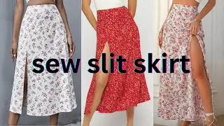 Slit Skirt Sewing Tutorial for Beginners || DIY Midi skirt with a Side Slit || Step by step tutorial