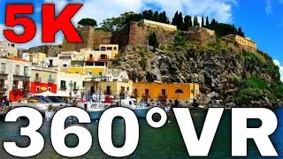 360&deg; VR - Lipari Island Walking Tour - Italy Sicily - 5K HD 4K - Virtual Reality
