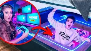 I build a SECRET GAMING ROOM UNDER MY BED!