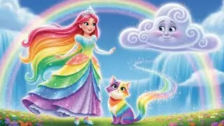 🌈 Rainbow Princess and Rainbow Cat✨🐾  | Magical Kids Story & Song |MiniMindz