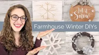 EASY DOLLAR TREE RUSTIC FARMHOUSE WINTER DIYS | DIY Rustic Winter Decor | Snowflake DIY Decor Ideas