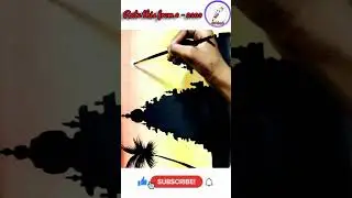 how to draw a beautiful shadow temple #drawing #artist #shorts #painting #artbrush #temple #tree