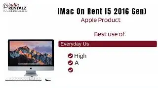 iMac on Rent i5 2016 Gen  16GB RAM 512GB SSD |Indiarentalz|