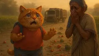 Poor cat save the farm from ghost cat #cat #animals #meow #cute #shorts