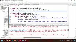 How to resolve SessionNotCreatedException while working with selenium