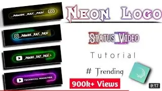 How to make trending Neon Logo Video | status video kaise banaye | technicalmatama
