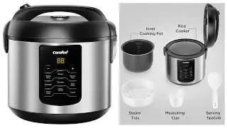 COMFEE' Rice Cooker, 6-in-1 Stainless Steel Multi Cooker, Slow Cooker, Steamer, Saute, & Also others