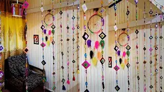 3 Easy door hanging craft ideas with Waste Material | Pearl hanging-Decoration ideas-Mirror craft