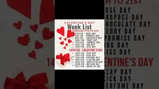 love days, love week, love days list, February love days, Valentine week list, Valentine days, pyar