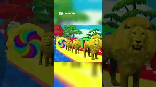 Paint animals crossing fountain #fountaincrossing #cartoon #animalpainting #animalsmatchinggame