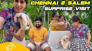CHENNAI TO SALEM TRAVEL 🚗 | SURPRISING DEEPS FAMILY ❤️❤️#vivekjadoo #deepikavivek #surprise
