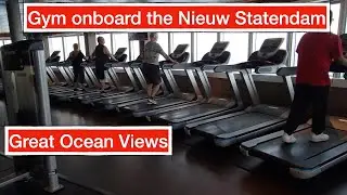 Fitness Center on the Nieuw Statendam Cruise Ship by Holland America Line. Great views !