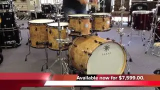 Sakae Rhythm Celestial 5pc Shell Pack In Natural Mapa Burl Lacquer w/Black Nickel Hardware
