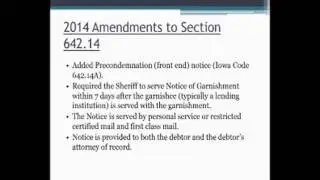 Iowa's Garnishment Statute and Amendments to the Uniform Fraudulent Transfer Act