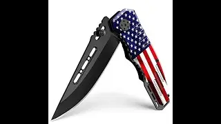 SALE! $29.95 Military Style EDC Tactical Pocket Knife (Spring Assisted) American Flag Handle 2020