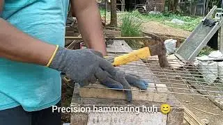 Bending steel matting for window grill...