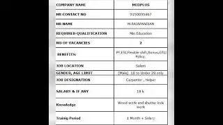 Medplus Pharmacy Direct Recruitment with HR contact number // VIP Jobs Tamil