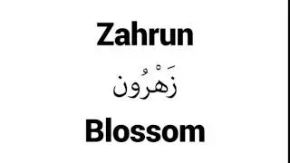 How to Pronounce Zahrun! - Middle Eastern Names