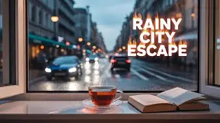 Watching Rain Fall Over the City | Cozy Night Ambience