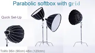Tolifo 36in (90cm) 48in (120cm) Parabolic softbox with grid
