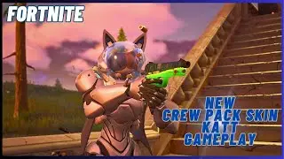 FORTNITE - New Crew Pack Skin KATT Gameplay.
